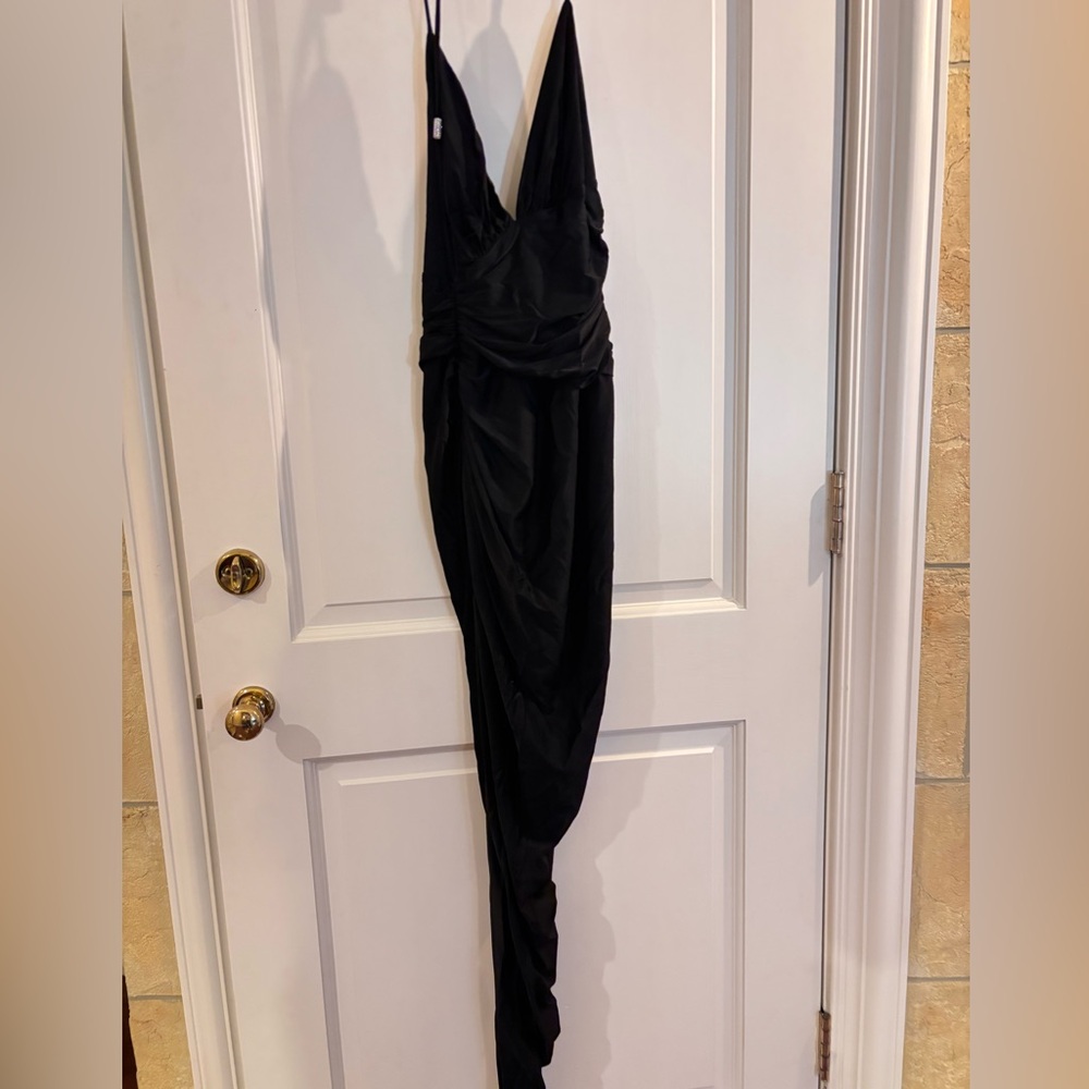 Elegant Black Draped Dress